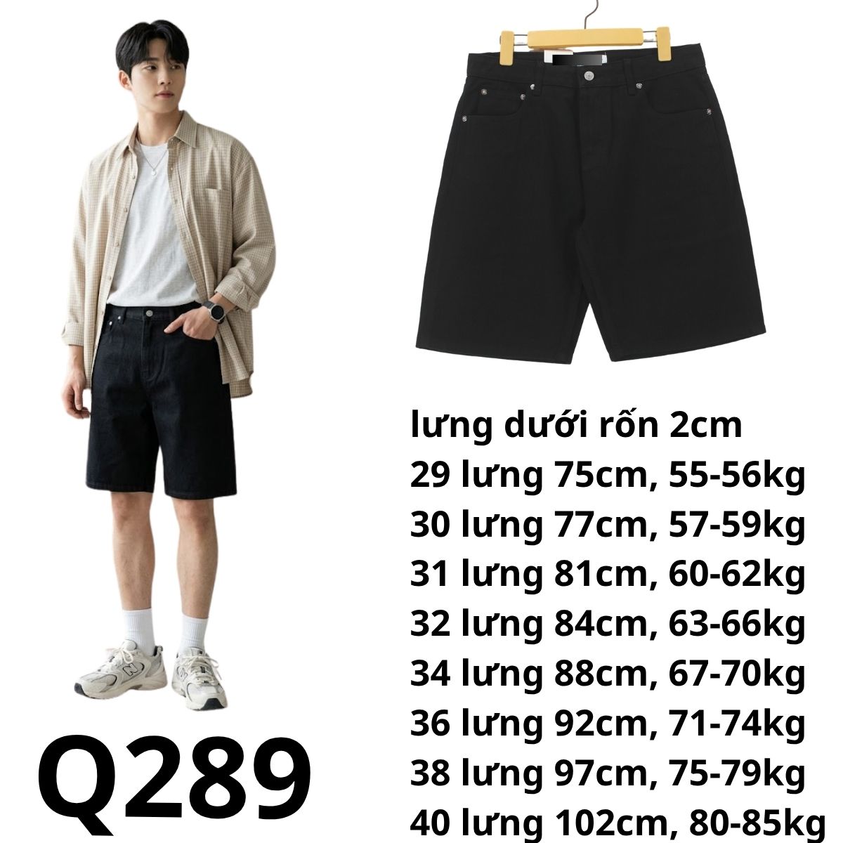 Q289 - Quần đùi jeans nam