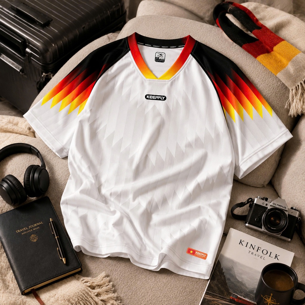 Áo Bóng Đá Keepfly Vintage Jersey Đội Tuyển Vải Mè Sọc Thoáng Khí Thể Thao Đương Đại_thumbnail_7