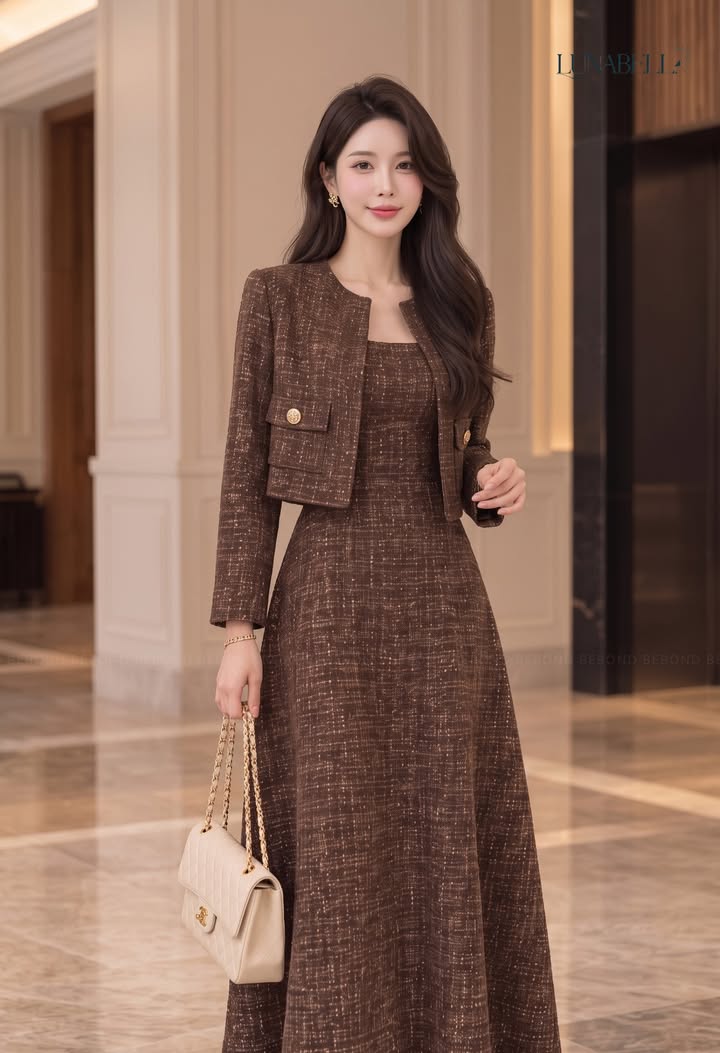 Áo khoác lửng dài tay LINE màu NAU_thumbnail_2