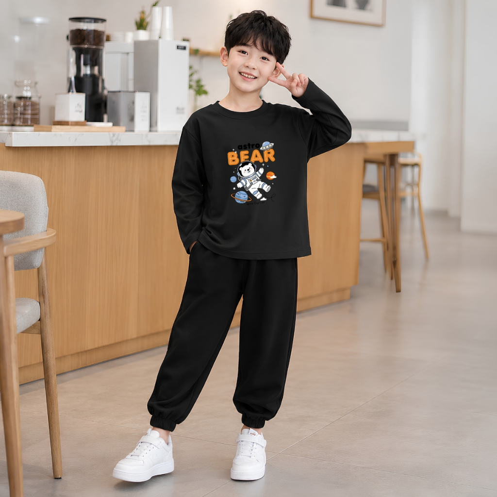 Set bộ - Thu Đông chất liệu cotton bé trai hình Gấu Bear Astro hành tinh - Loza BW729_thumbnail_3