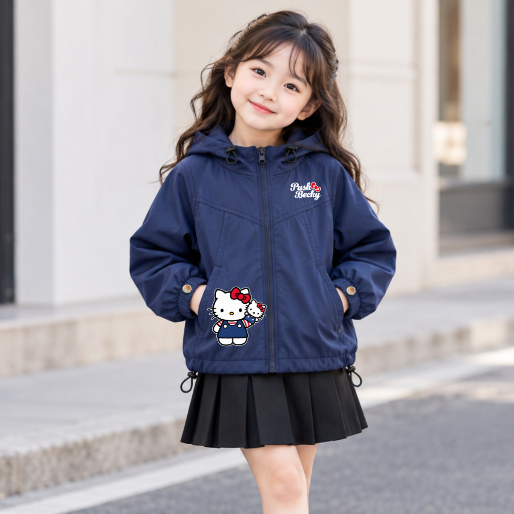 Áo gió bé gái hình Hello Kitty -  Loza Kids AJ3803_thumbnail_3