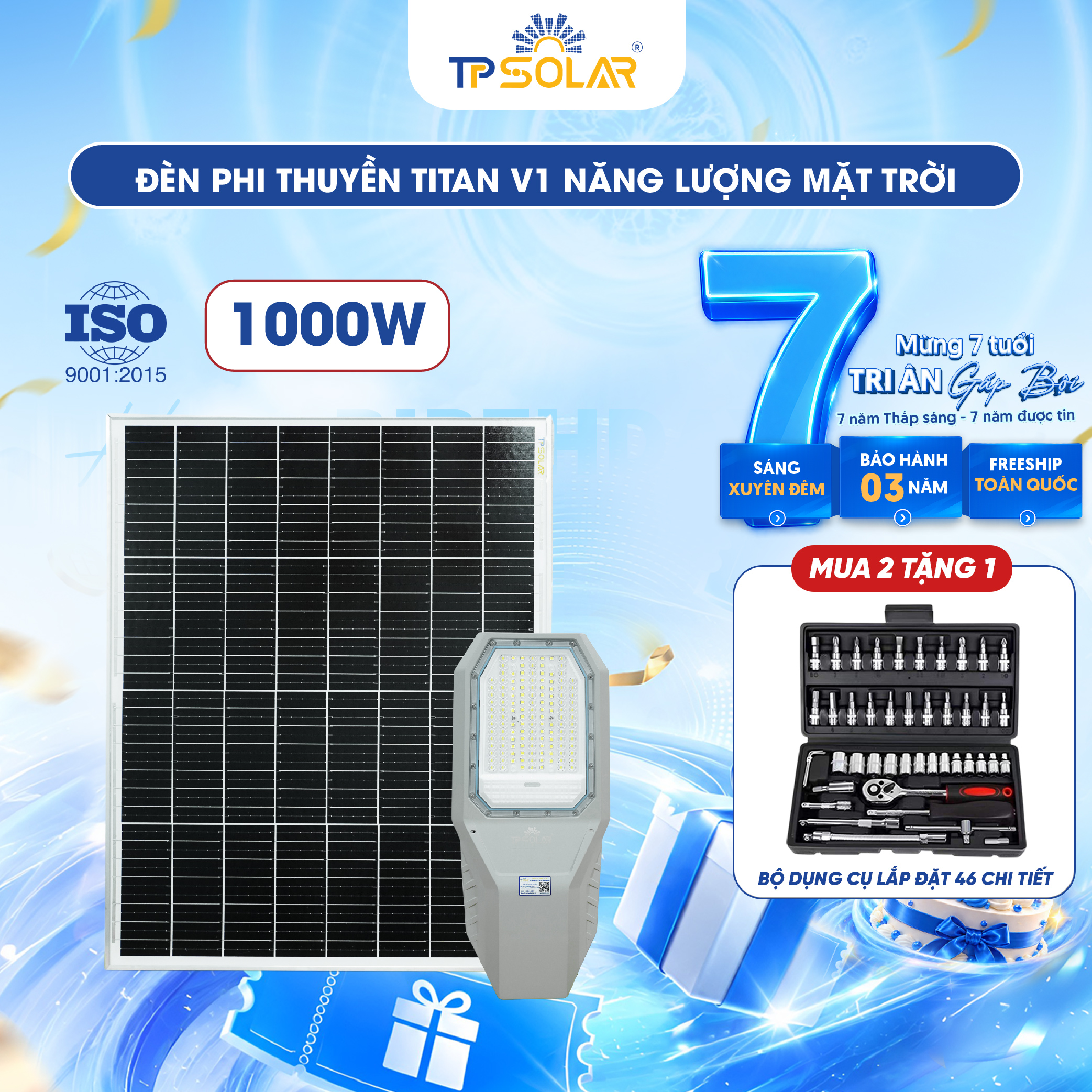Đèn phi thuyền TITAN V1 năng lượng mặt trời TP SOLAR PRO PT21