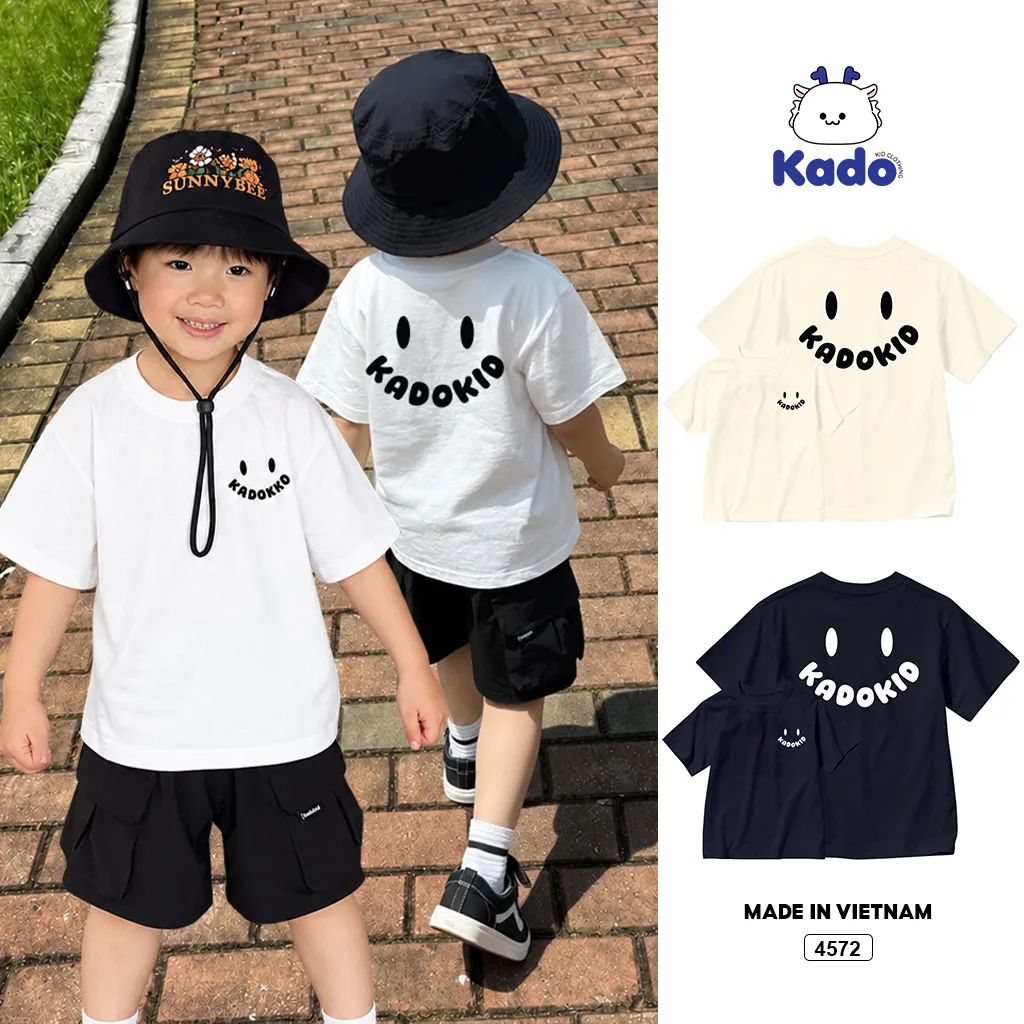 Áo thun trẻ em Kado hình mặt cười phong cách dễ thương 4572