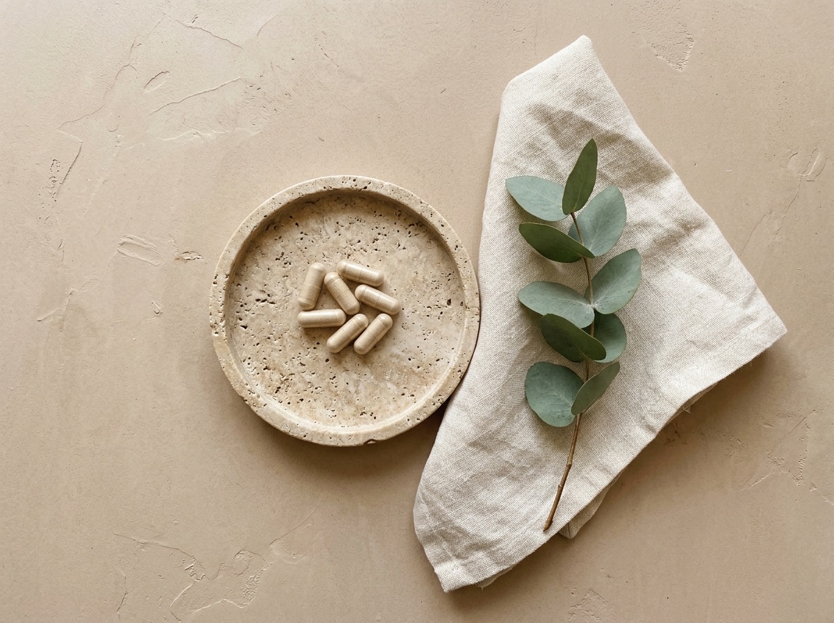 Veraliv vegetable capsules on linen