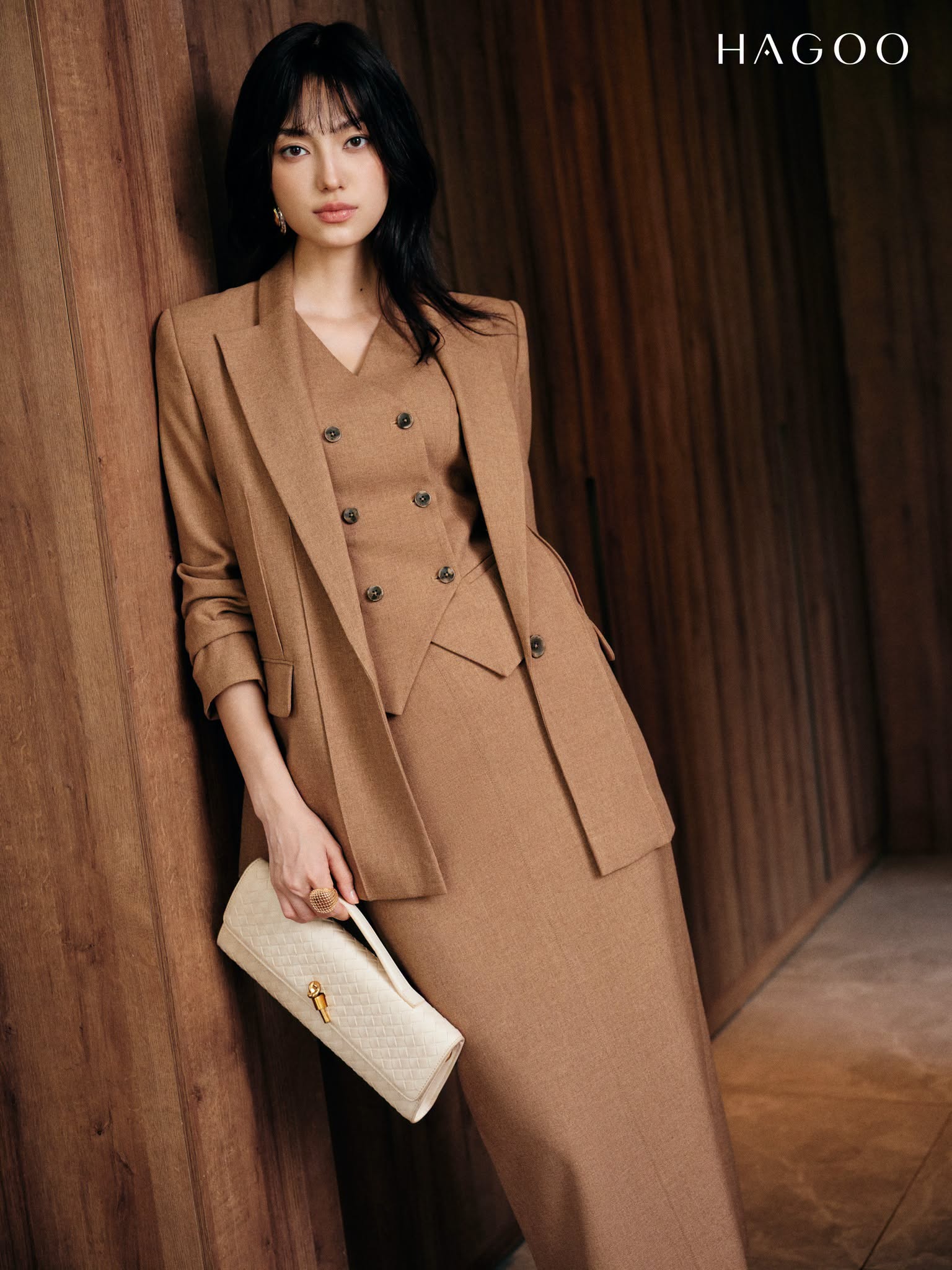 Blazer longgar HAGOO berlipat