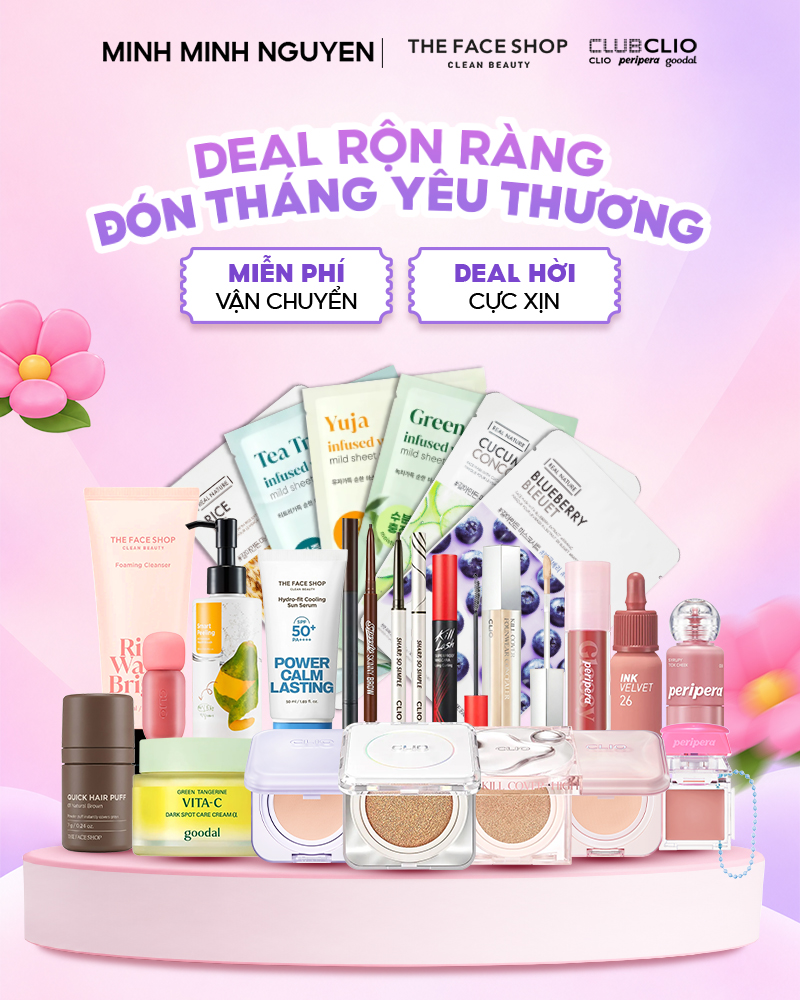 [BOX QUÀ 20.10] Combo phấn nước căng bóng Clio high glow (tặng kèm lõi) và mascara clio lâu trôi (tặng 1 mặt nạ Goodal + kèm túi & hộp quà & bông tulip)_thumbnail_11