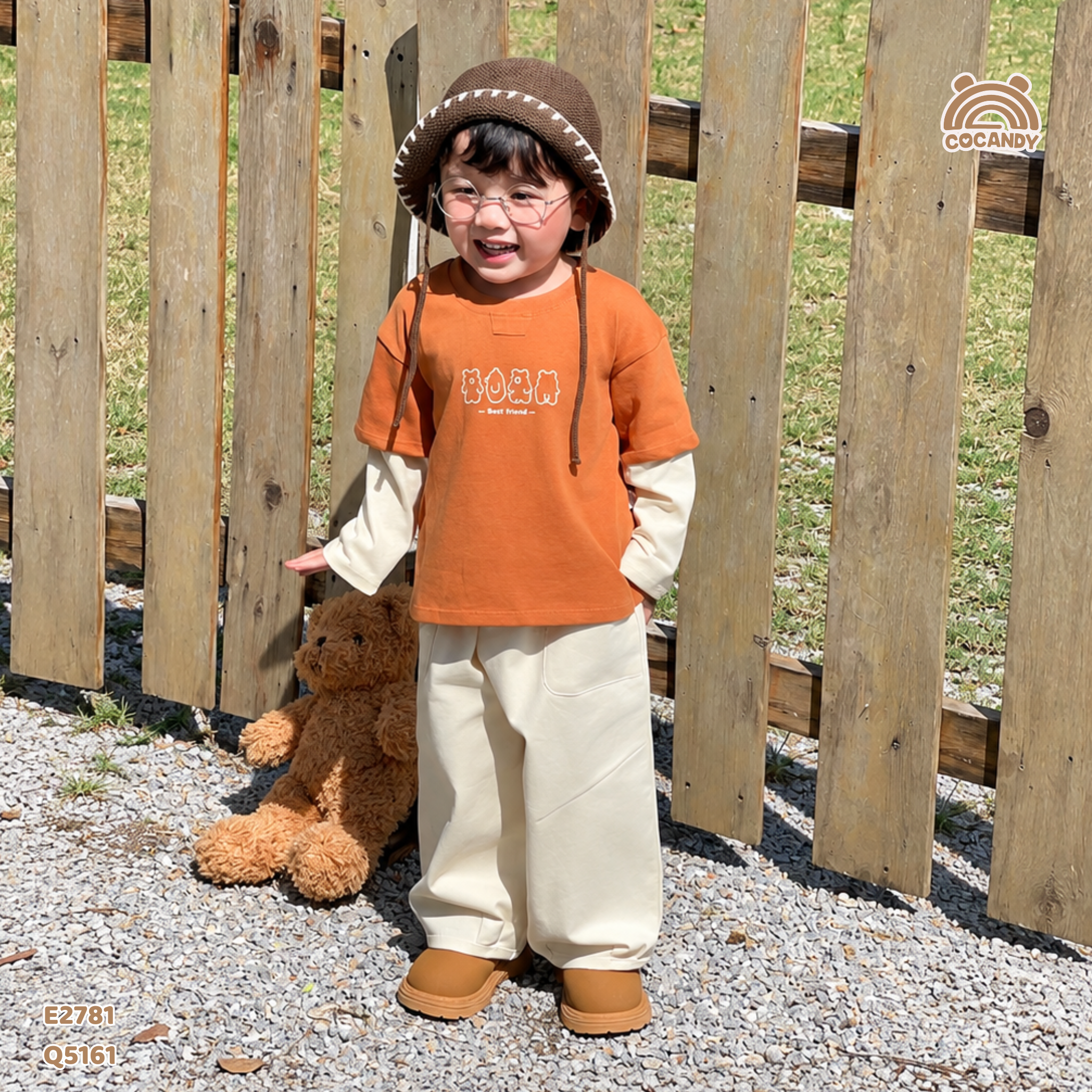 Áo dài cotton CAM phối tay BE