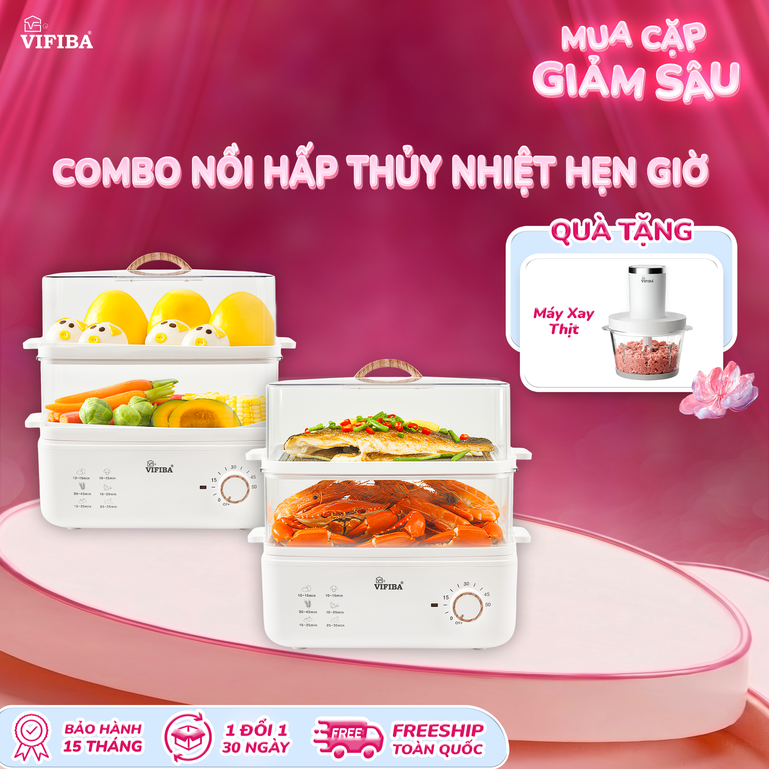 CB Nồi hấp Tặng Máy xay thịt