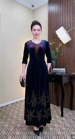 Đầm dáng dài họa tiết hoa A814_thumbnail_3
