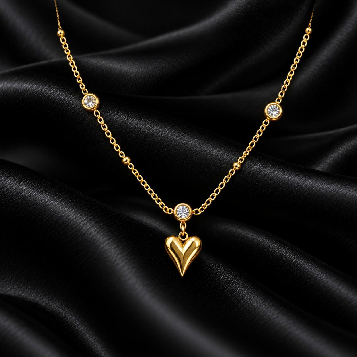 lắc chân titan sợi vàng charm trái tim khối mix kim cương_thumbnail_1