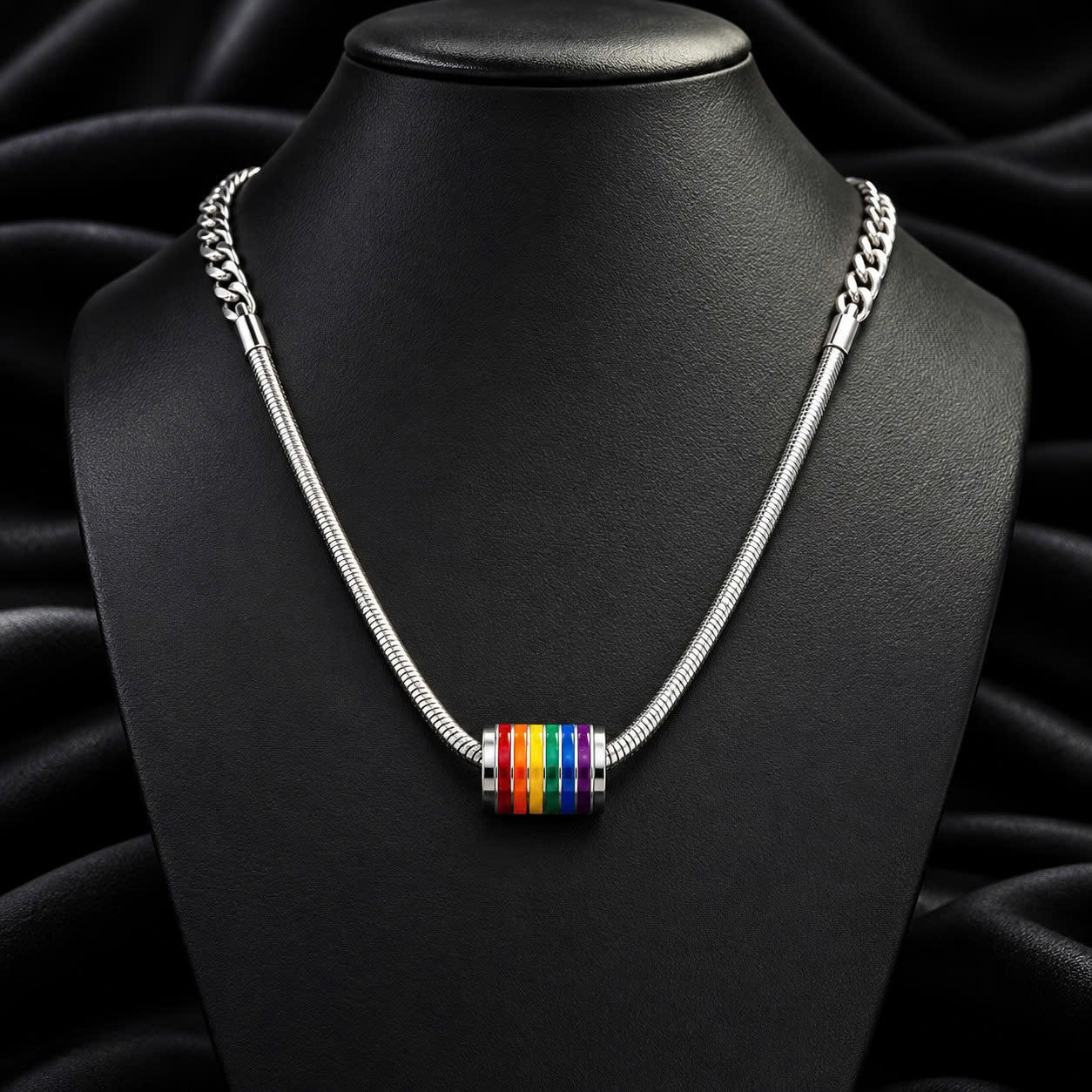 vòng cổ titan charm vòng nhiều màu.