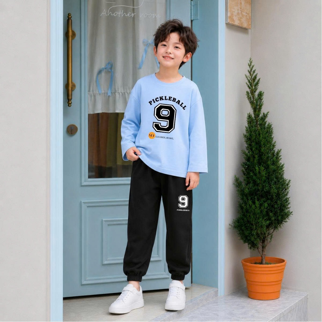 Set bộ Thu - Đông chất liệu cotton bé trai hình số 9 Pickleball - Loza Kids BW720_thumbnail_2