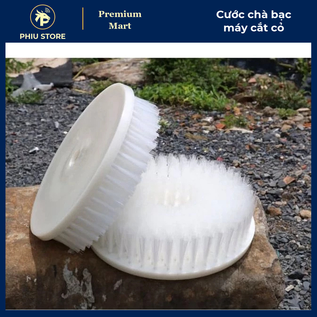 Cước Chà Rong Rêu Đĩa Tròn Lắp Máy Cắt Cỏ 230*25mm - Chà Sân, Chà Tường, Vệ Sinh Ao Hồ - PHIU STORE