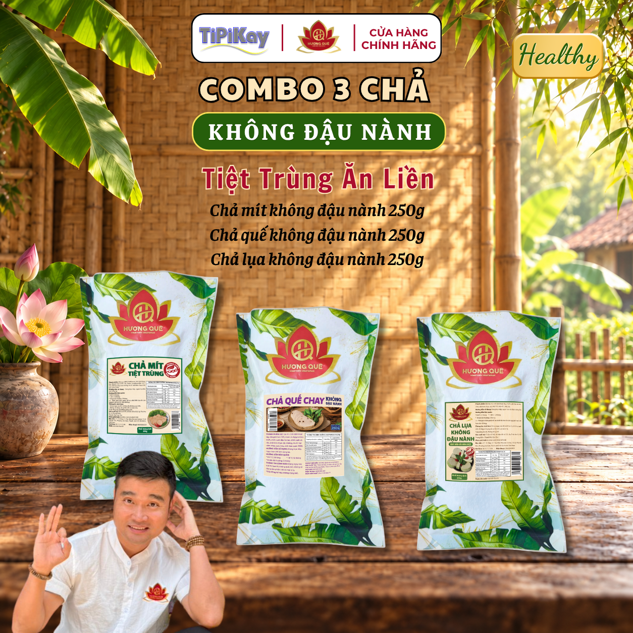 [Combo 3 Chả Không Đậu] Chả Mít Không Đậu Nành + Chả Quế Không Đậu Nành + Chả Lụa Không Đậu Nành CBTP-CMCQCL