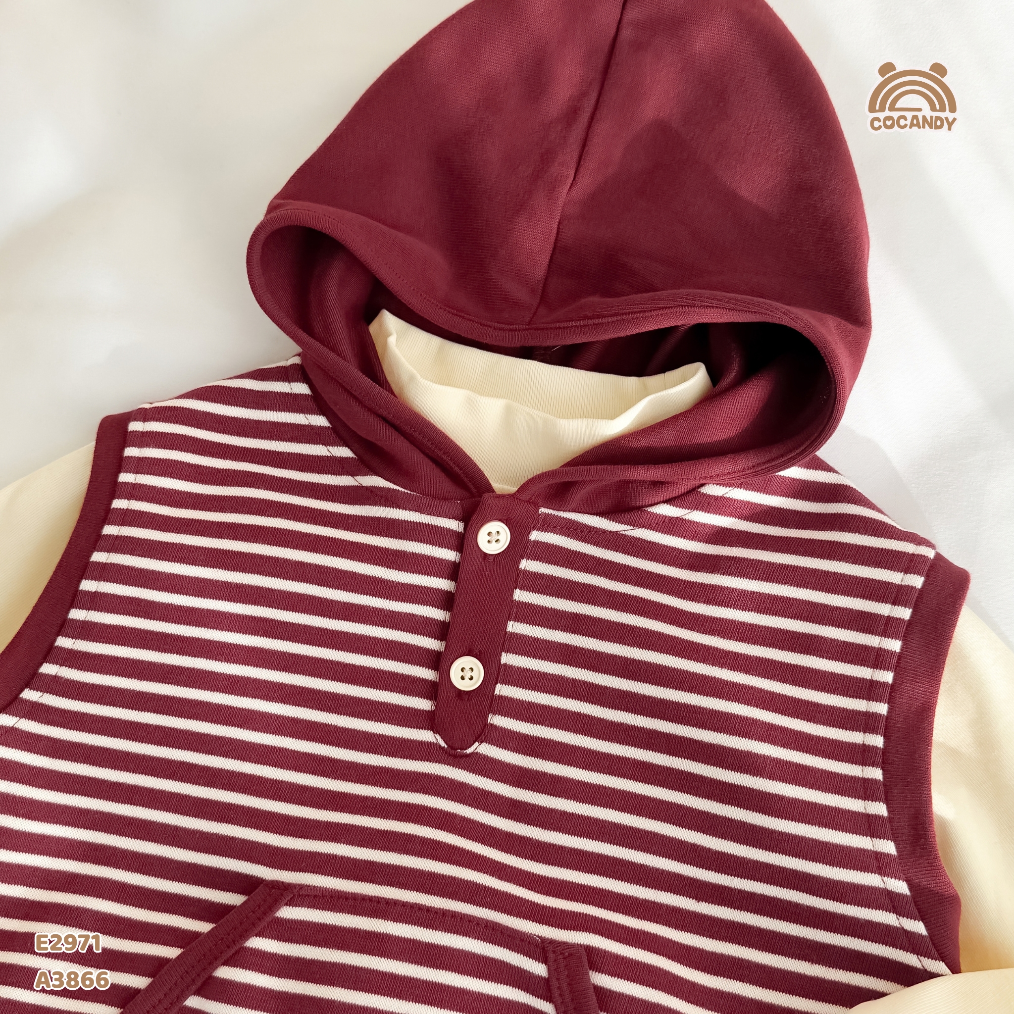 Áo gile kẻ ĐỎ TRẮNG hoodie_thumbnail_7