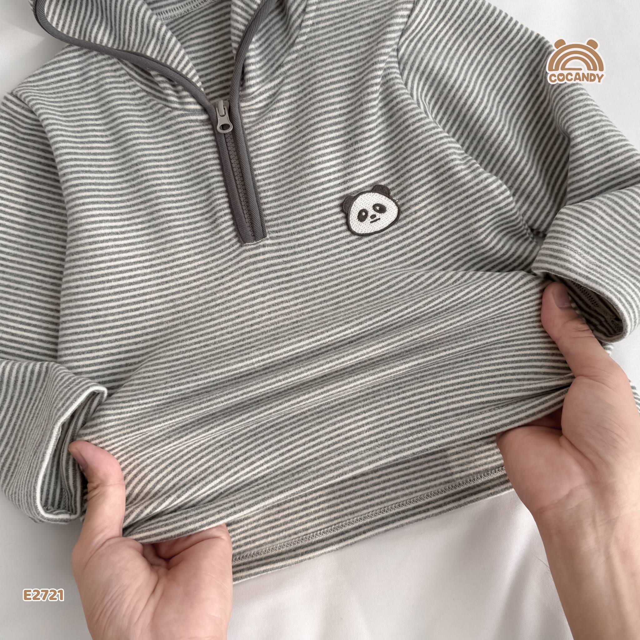 Áo dài hoodie kẻ GHI khóa kéo_thumbnail_3