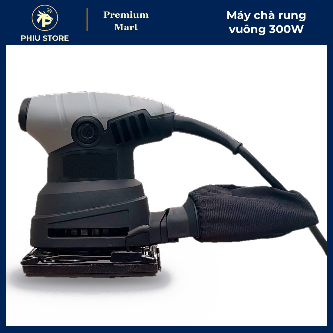 Máy Chà Nhám Rung Vuông 300W Mặt Nhám 100x110 mm Có Túi Hút Bụi - Chà Gỗ, Chà Sơn Cũ, Làm Mịn Kim Loại - PHIU STORE_thumbnail_1