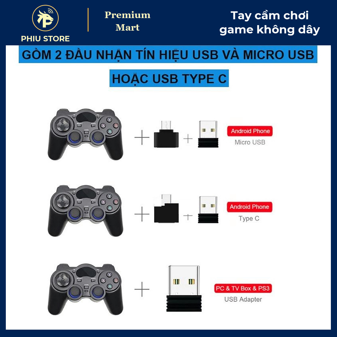 Tay Cầm Chơi Game Không Dây 2.4G Cho Điện Thoại Android, PC, Laptop, Android TV, TV Box, PS3 - PHIU STORE_thumbnail_2