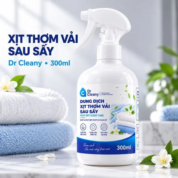 Chai xịt thơm vải sau sấy Dr Cleany 300ml