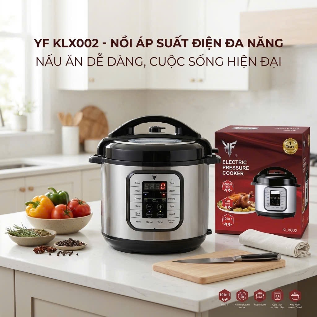 Nồi Áp Suất Đa Năng YF KLX002 (6L - 1000W) 10 chế độ