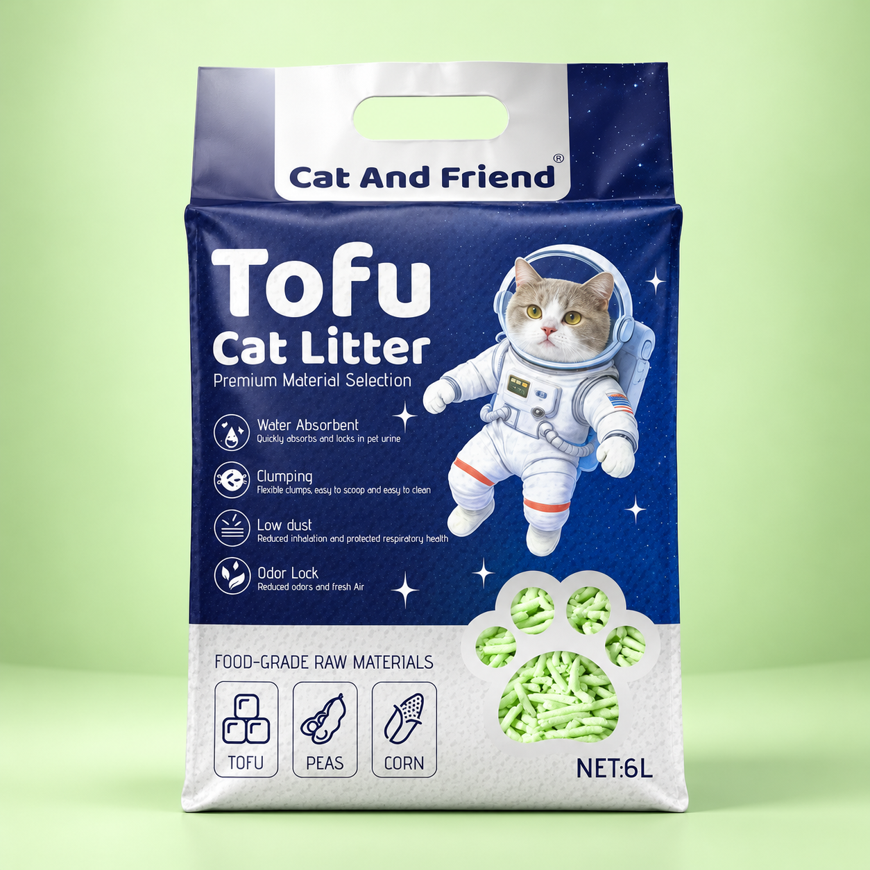 Cát Vệ Sinh Đậu Nành TOFU LITTER - 6 Lít (Mùi Cà Phê, Sữa, Trà Xanh, Nho)_thumbnail_0