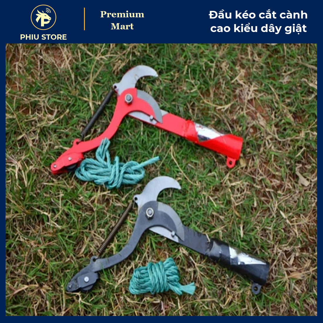 Đầu Kéo Cắt Cành Trên Cao Kiểu Dây Giật Ròng Rọc, Tra Cán 30 mm, Màu Đỏ Hoặc Đen - Không Kèm Cán - PHIU STORE_thumbnail_2