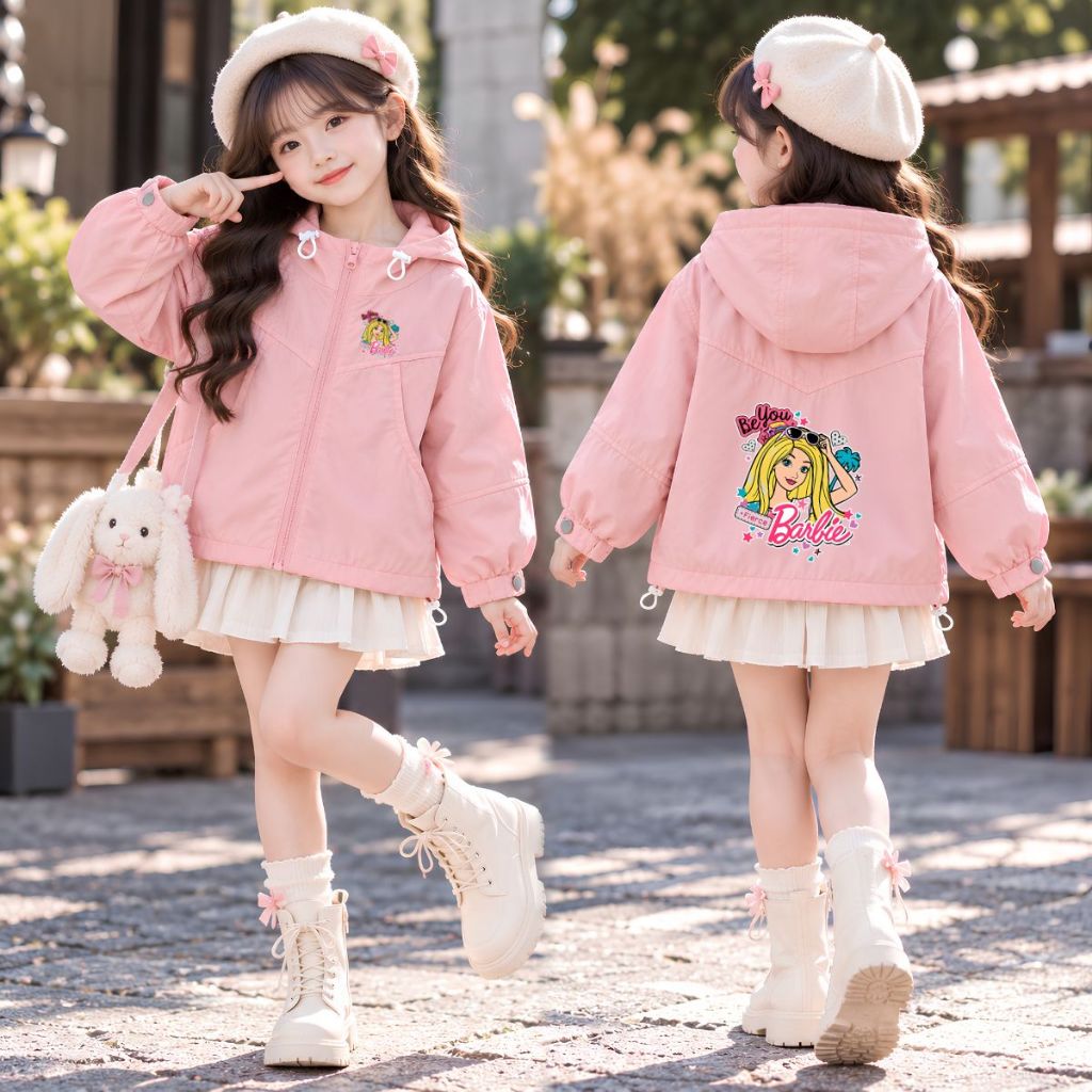 Áo gió bé gái hình Barbie tóc vàng -  Loza Kids AJ3768_thumbnail_2