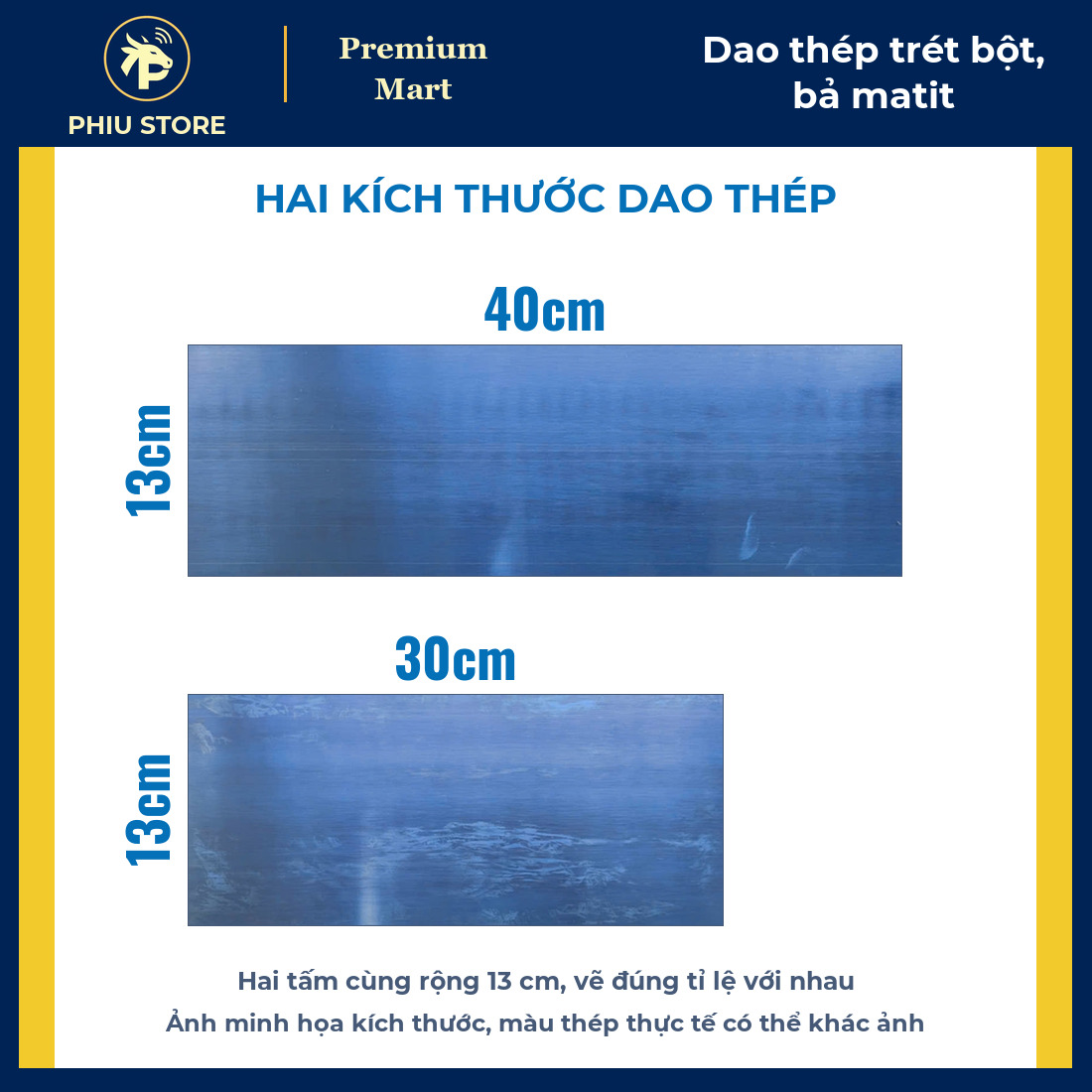 Dao Thép Trét Bột, Bả Matit Bản Dài 30 cm, 40 cm (Rộng 13 cm) - Trám Khuyết Điểm Bề Mặt - PHIU STORE