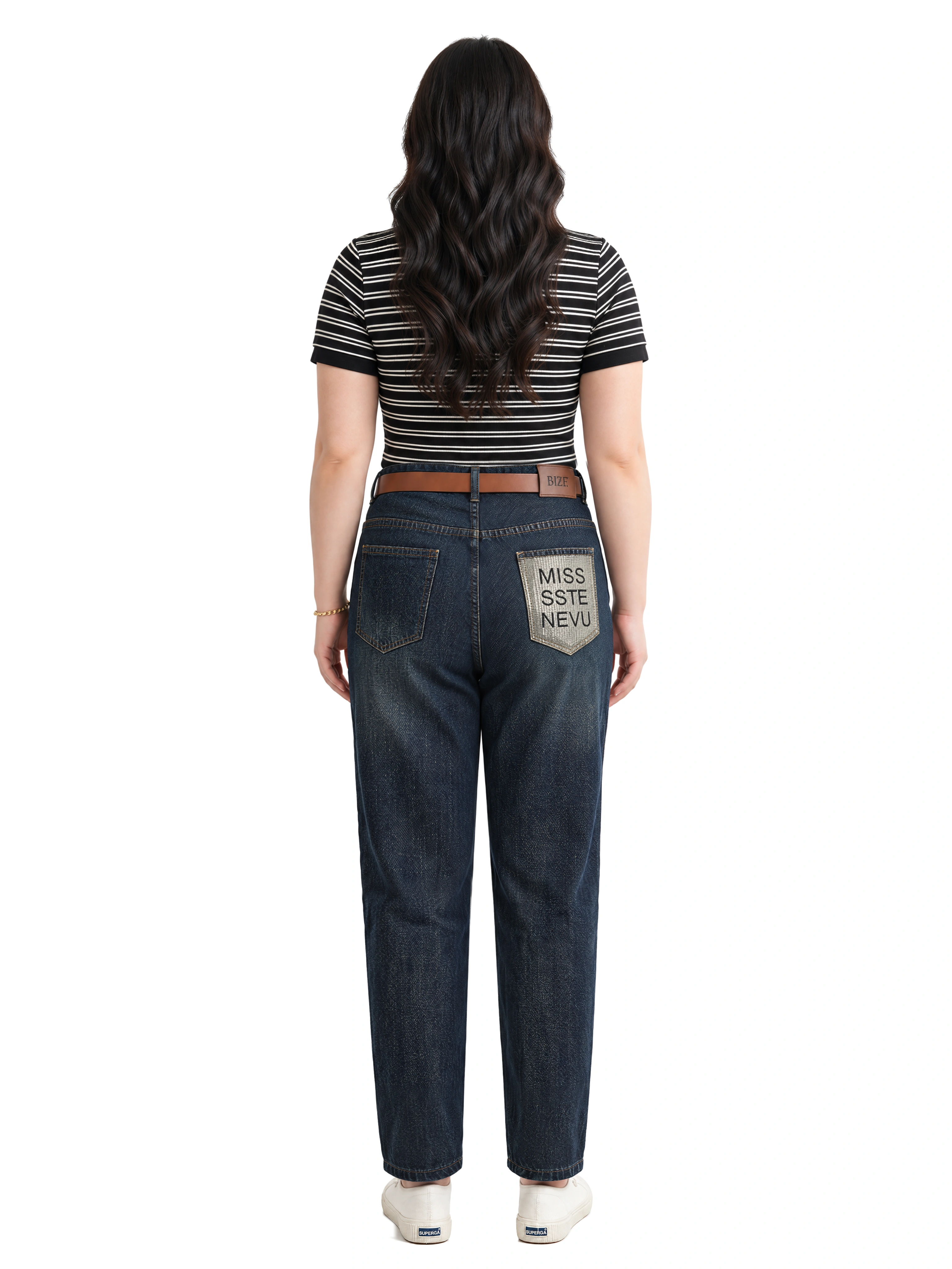 Quần Jean Baggy Túi Thêu Bigsize Lưng Cao Gọn Đùi - Xanh Đậm - Vừa 55-90kg - V-QJ5005_thumbnail_3