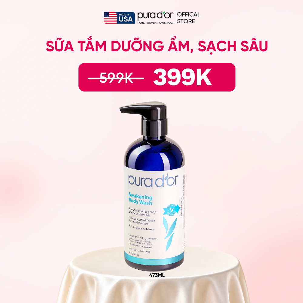 Sữa Tắm Pura D'or Awakening Body Wash Giúp Làm Sạch & Dưỡng Ẩm 473ml