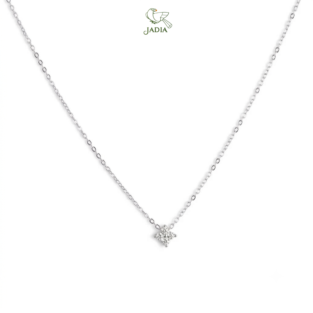 Dây chuyền Flower4 - Bạc mạ Rhodium đính đá Zircon 4 cánh