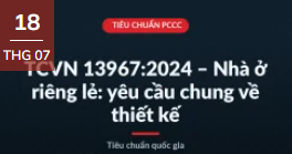 TCVN 13967:2024 – Nhà ở riêng lẻ: yêu cầu chung về thiết kế