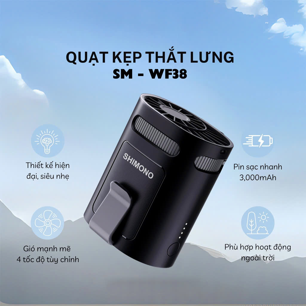 QUẠT ĐEO LƯNG DI ĐỘNG SHIMONO