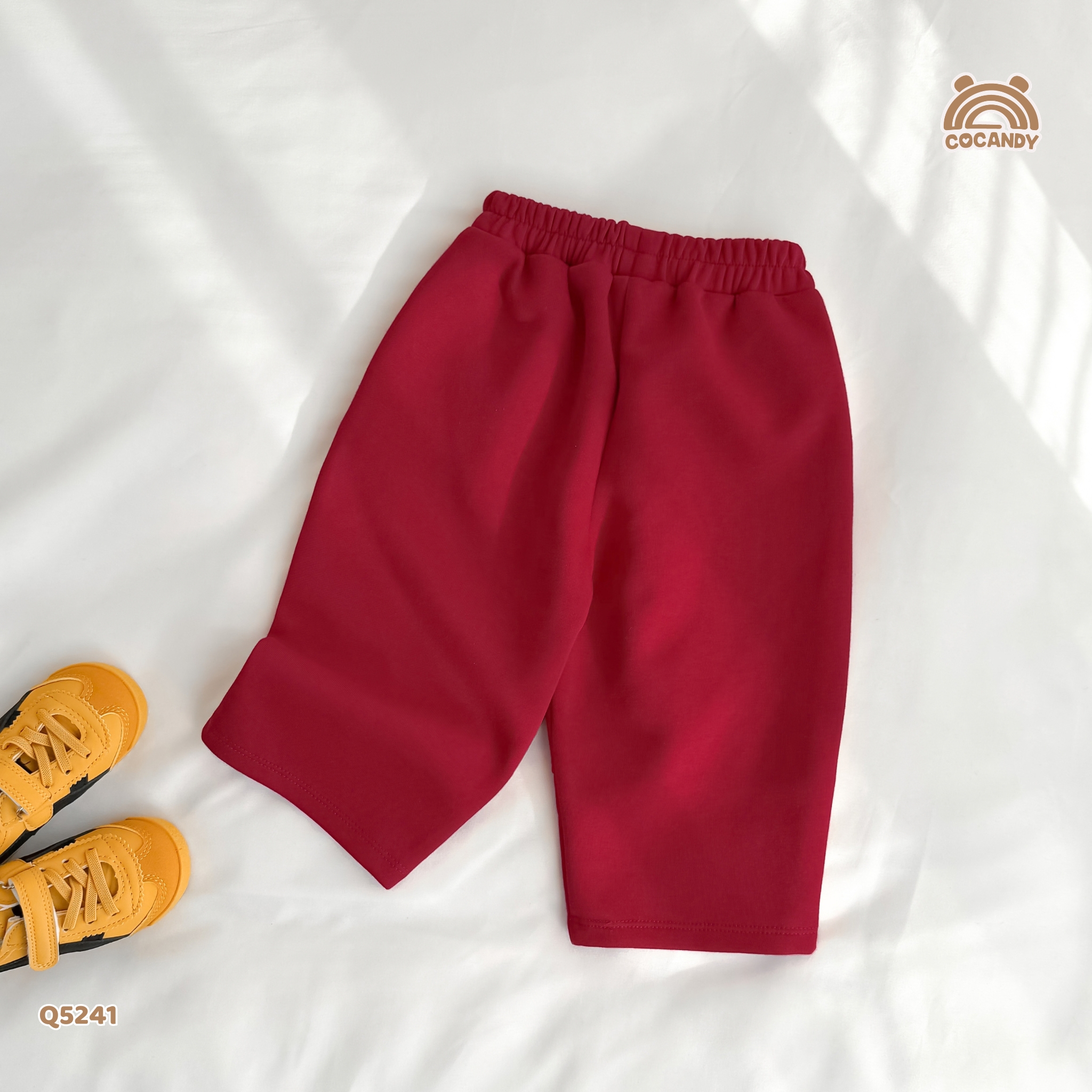 Quần dài nỉ ĐỎ ống bom chạy viền chỉ_thumbnail_3