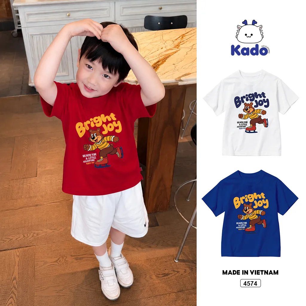 Áo thun trẻ em Kado hình gấu trượt patin năng động 4574