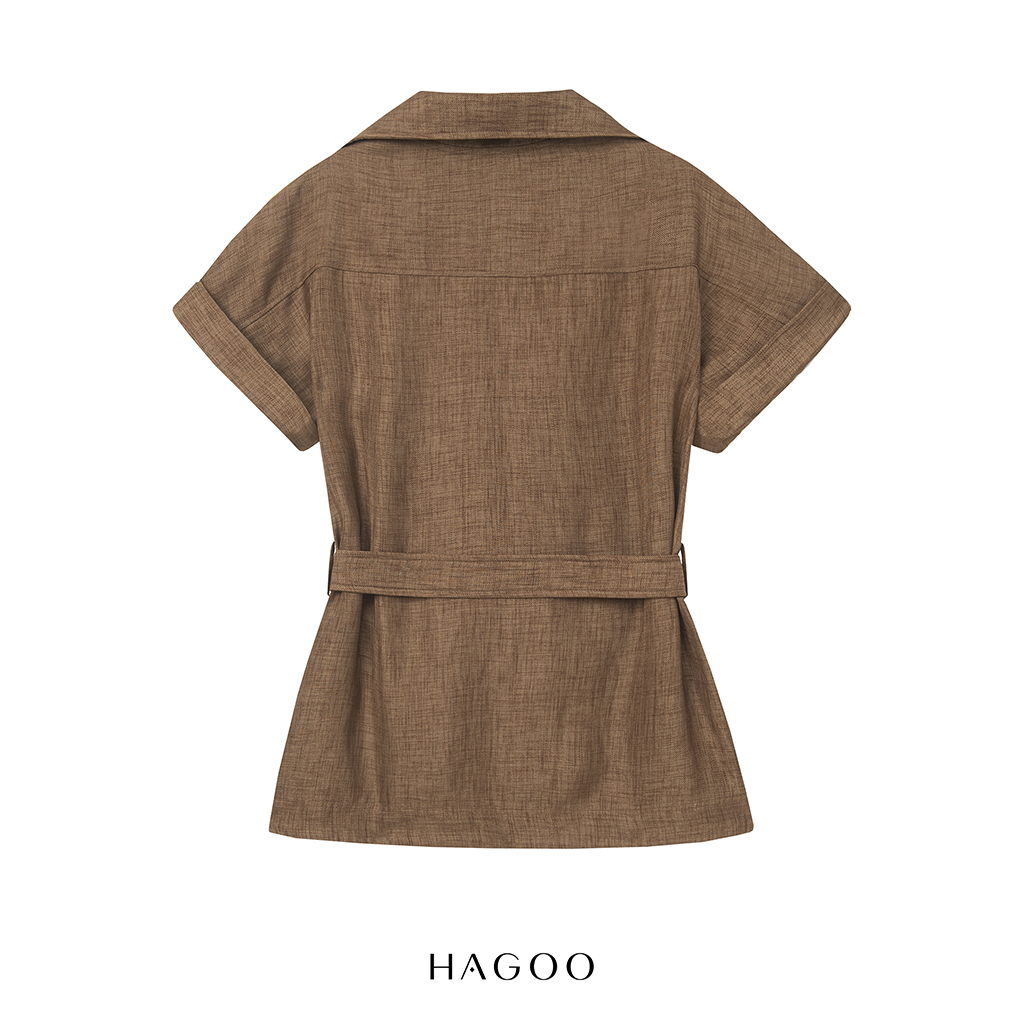 Áo sơ mi cộc tay linen Ý khuy đồng HAGOO_thumbnail_6