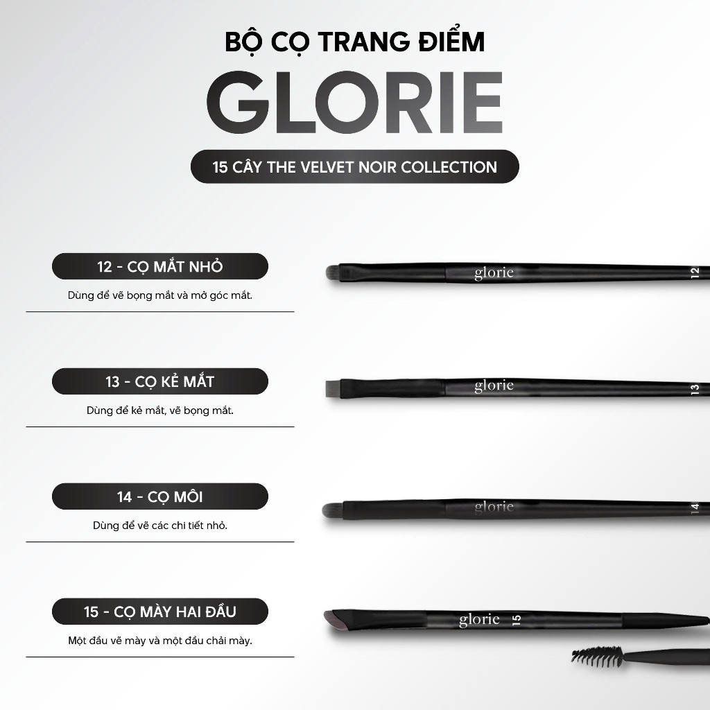 [GLORIE] Bộ cọ trang điểm 15 cây Glorie The Velvet Noir Collection_thumbnail_7