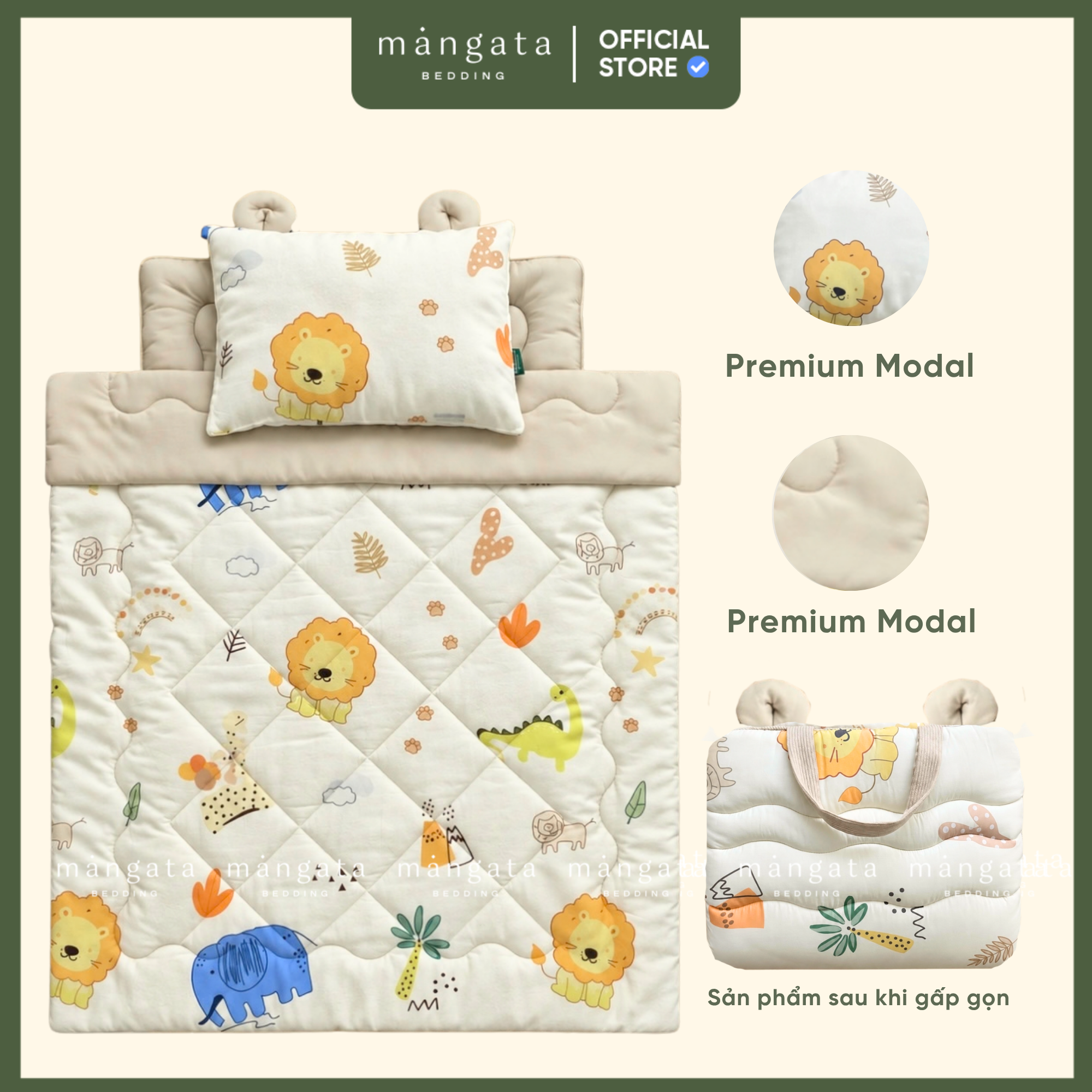 Mẫu Vườn thú - Bộ chăn gối gấp gọn đi học _thumbnail_1