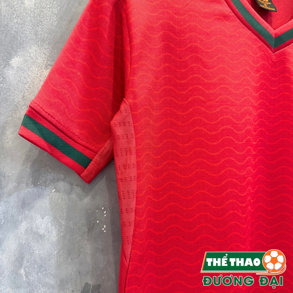 Quần Áo Bóng Đá Trẻ Em ĐT Bồ Đào Nha Đỏ WC26 Thun Mè Thoáng Khí Thể Thao Đương Đại_thumbnail_3