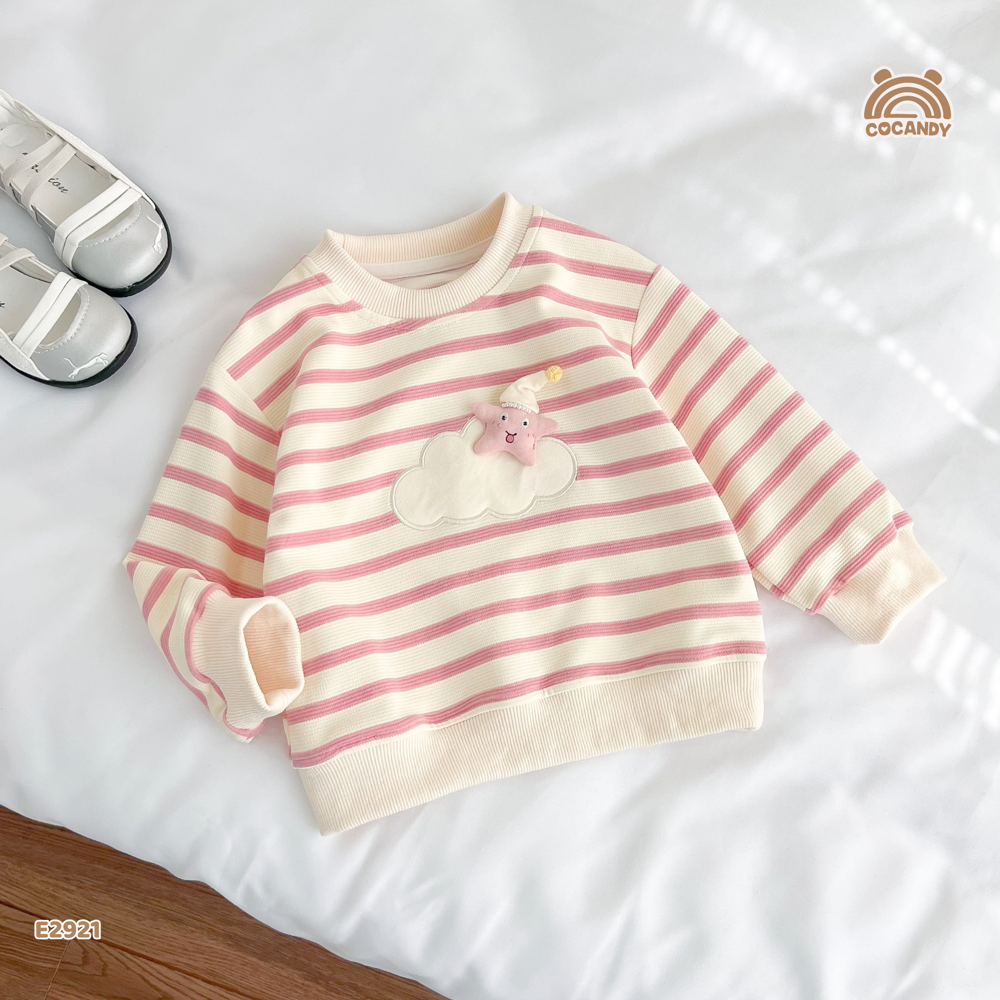 Áo dài kẻ HỒNG hình mây sao_thumbnail_1