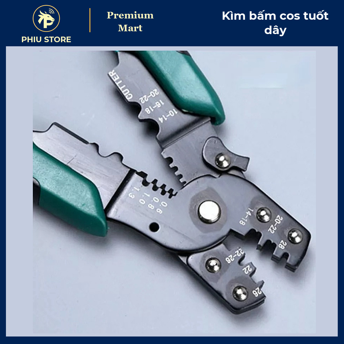 Kìm Bấm Đầu Cos, Tuốt Dây, Cắt Dây Điện Đa Năng 190 mm Kèm Hộp 320 Chi Tiết Đầu Cos - PHIU STORE_thumbnail_4