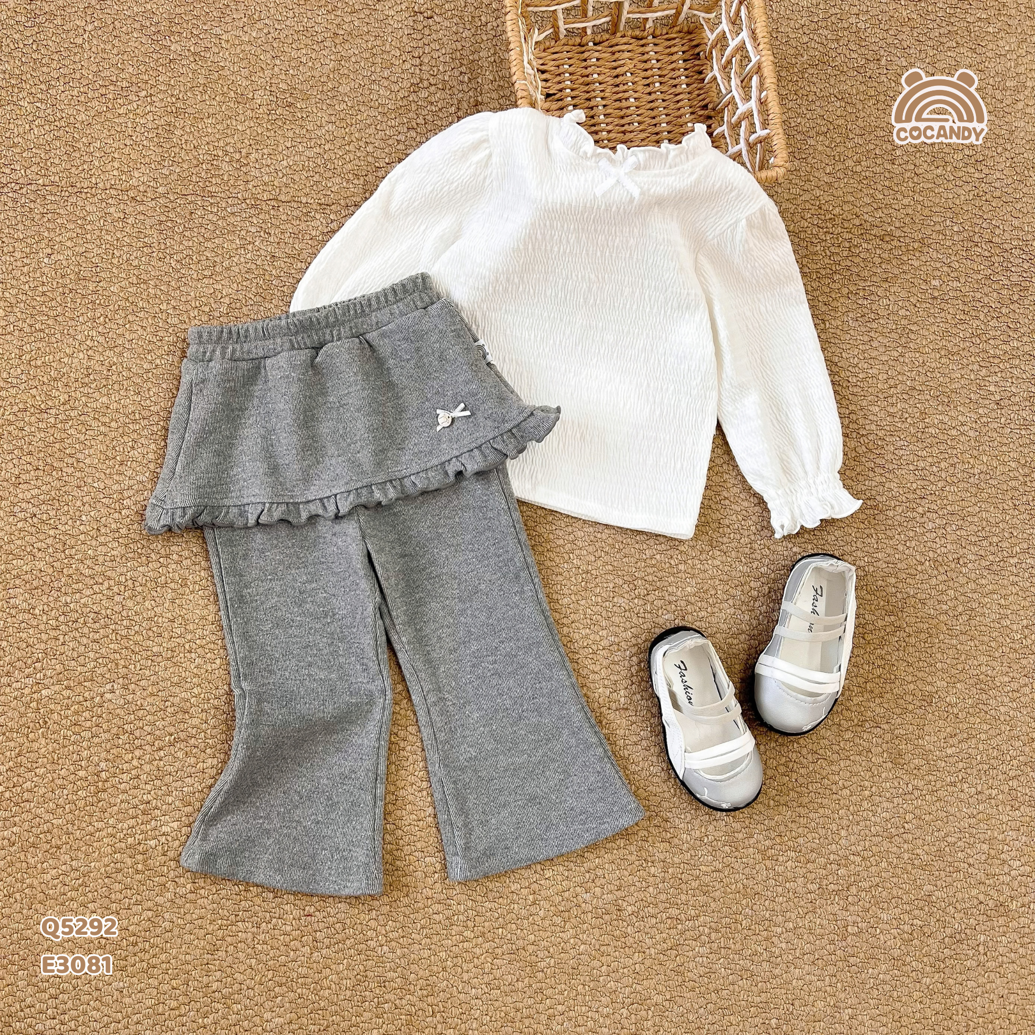 Quần dài legging TÀN NHẠT ống loe phối váy