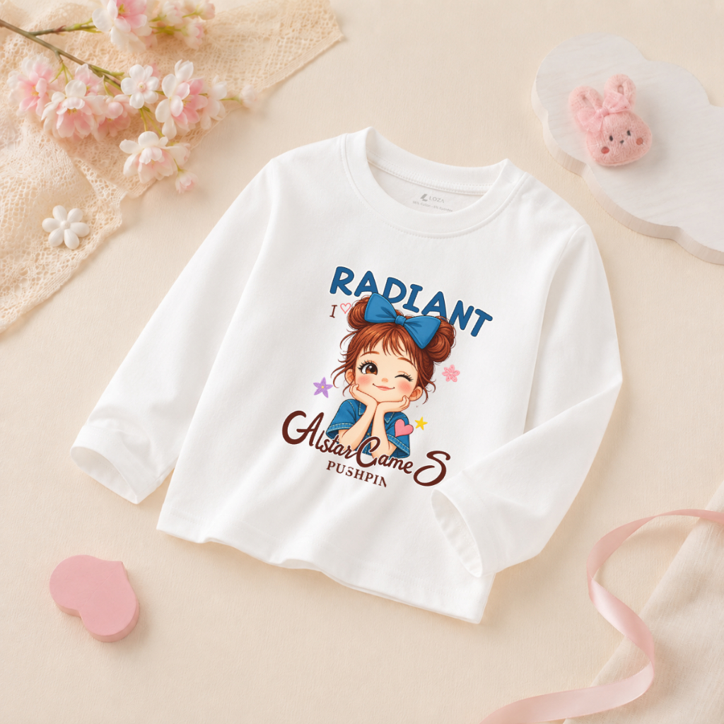 Áo thun dài tay bé gái nhiều hình in cô gái dễ thương - Loza Kids  KT015_thumbnail_1