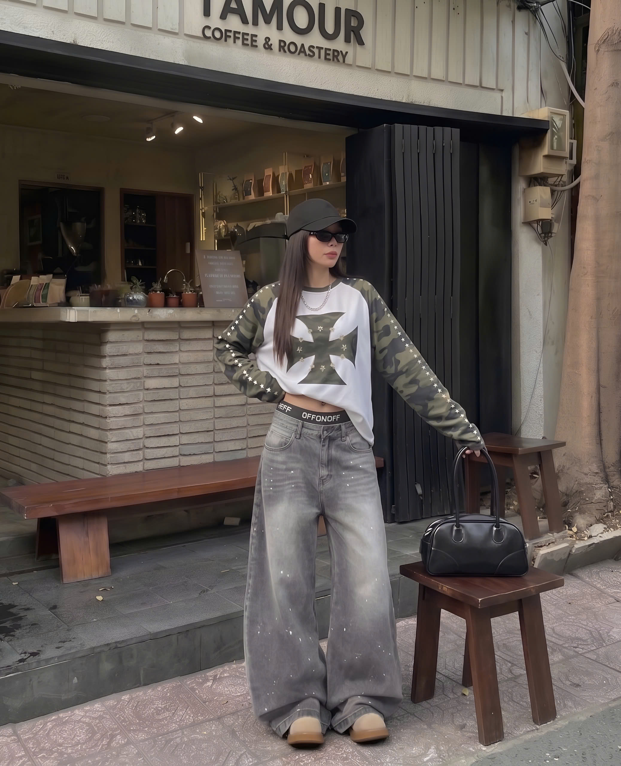 Áo Thun Tay Dài Form Boxy HIDDN Camo Cross Star Raglan_thumbnail_8