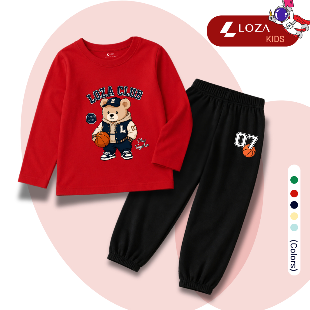 Set bộ Thu - Đông chất liệu cotton bé trai hình Gấu LOZA CLUB - Loza Kids BW718_thumbnail_1