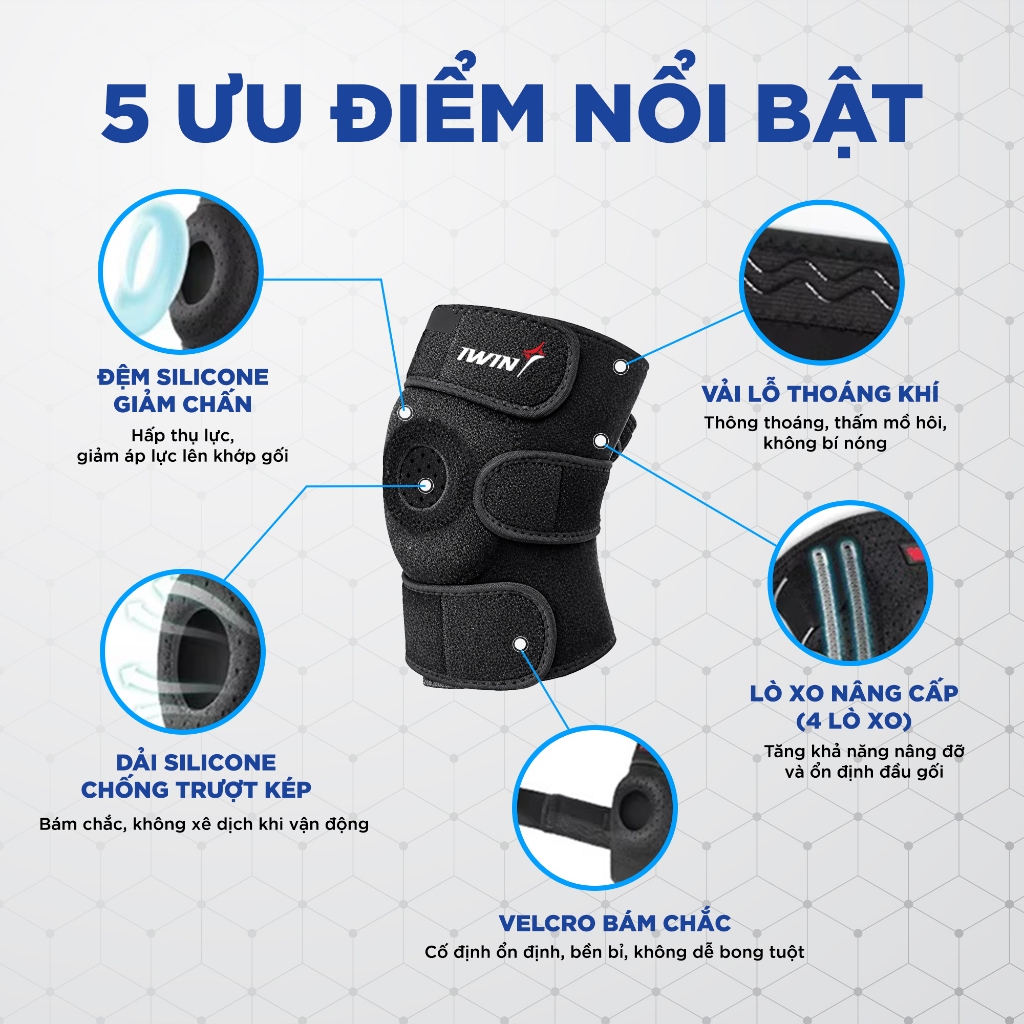 Bó Gối Dán iWin Keepa IKN206 (1 Chiếc) Bảo Vệ Khớp Gối Hỗ Trợ Tập Luyện Thể Thao Đương Đại_thumbnail_2