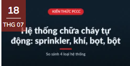 Hệ thống chữa cháy tự động – sprinkler, khí, bọt, bột