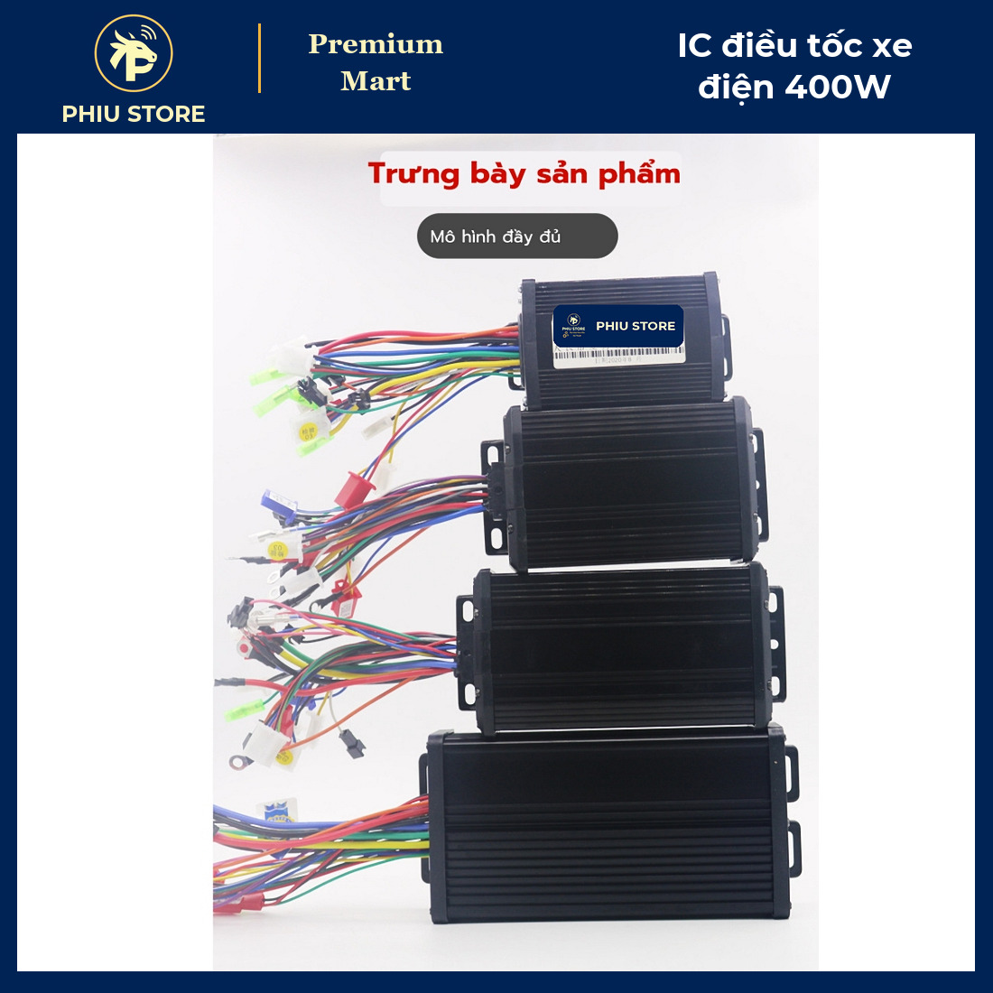 IC Điều Tốc Xe Điện 400W 36V 48V - Bộ Điều Khiển Động Cơ Không Chổi Than Vỏ Nhôm Sóng Sin - PHIU STORE_thumbnail_2