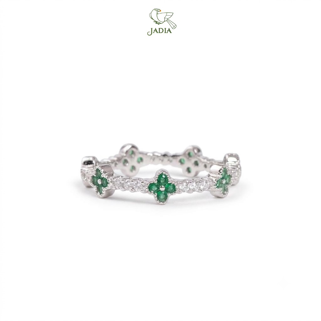 Nhẫn Garland - Bạc 925 mạ Rhodium đính vòng hoa