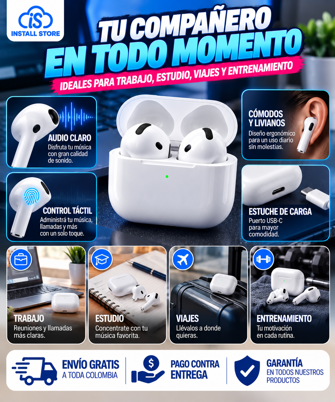 Audífonos Genéricos Serie 4 1.1 Bluetooth | Sonido Inalámbrico y Portátil_thumbnail_3